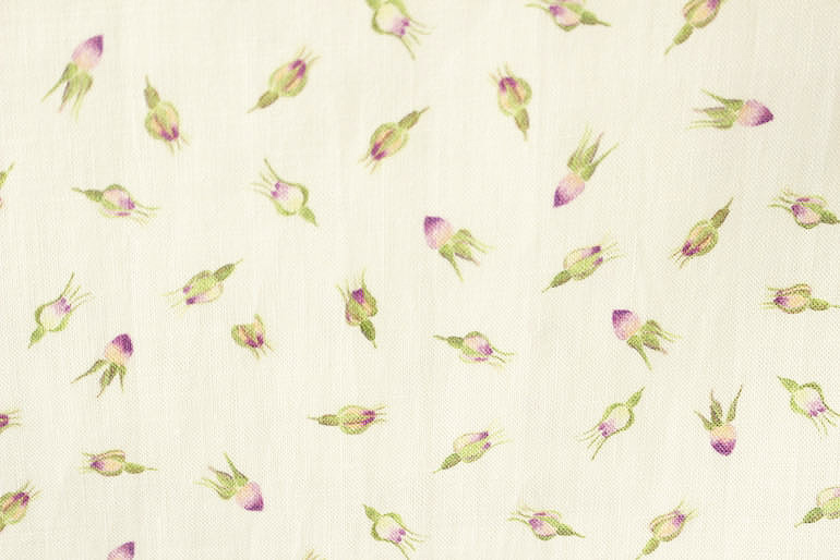 LINNETリネンプリント 薔薇つぼみ